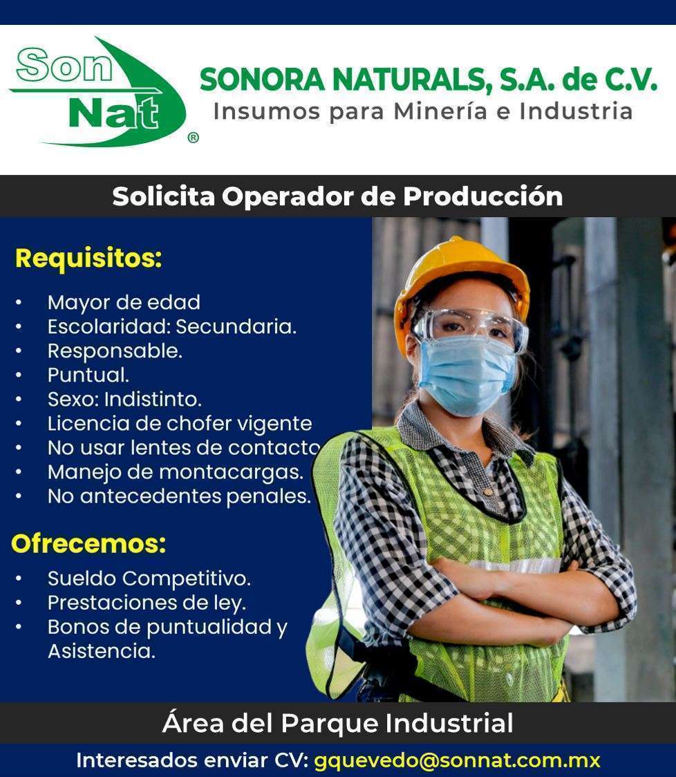Empleo producción Sonora Naturals